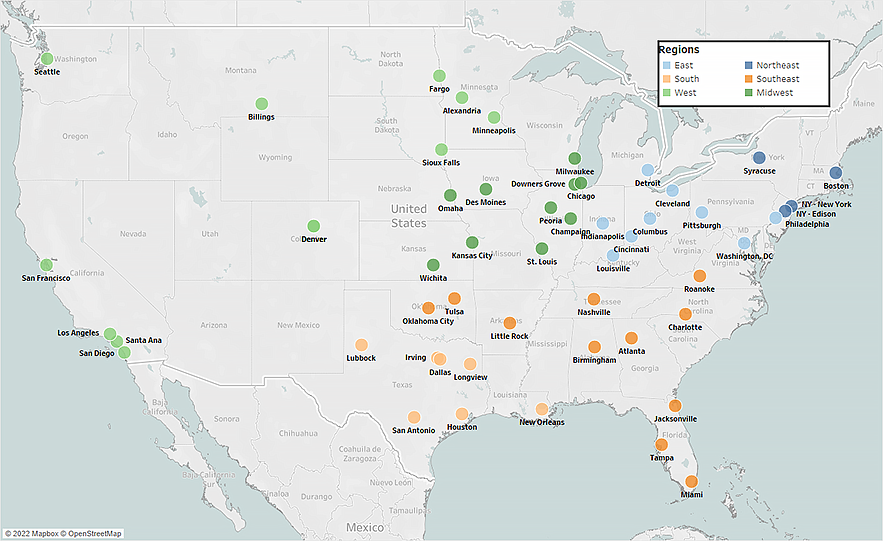 OCC Locations Map