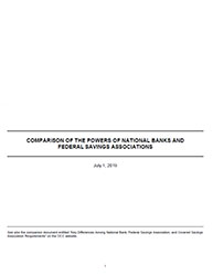 Comparison of the Powers of National Banks and Federal Savings Associations Cover Image
