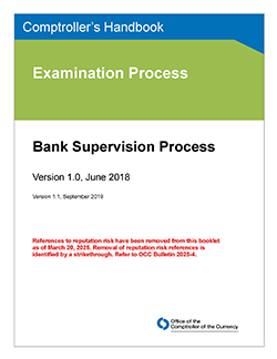 Comptroller's Handbook: Bank Supervision Process Cover Image