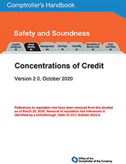 Comptroller's Handbook: Concentrations of Credit Cover Image