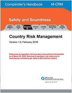 Comptroller's Handbook: Country Risk Management Cover Image