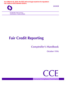 Comptroller's Handbook: Fair Credit Reporting Cover Image