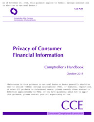 Comptroller's Handbook: Privacy of Consumer Financial Information Cover Image