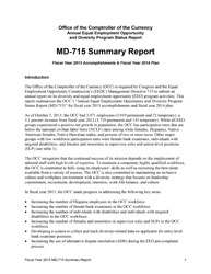 MD-715 Summary Report 2013 Cover Image