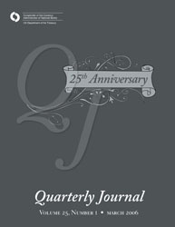 Quarterly Journal Volume 25 No. 1 Cover Image