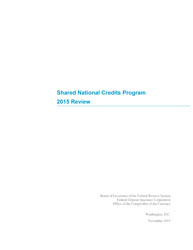 Shared National Credits 2015 Cover Image